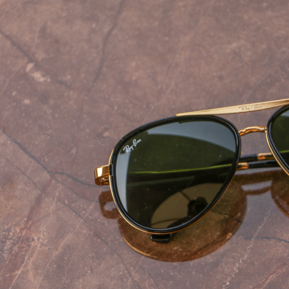 RAY-BAN Green & Gold 4414 Causal Latest Sunglass For Unisex.