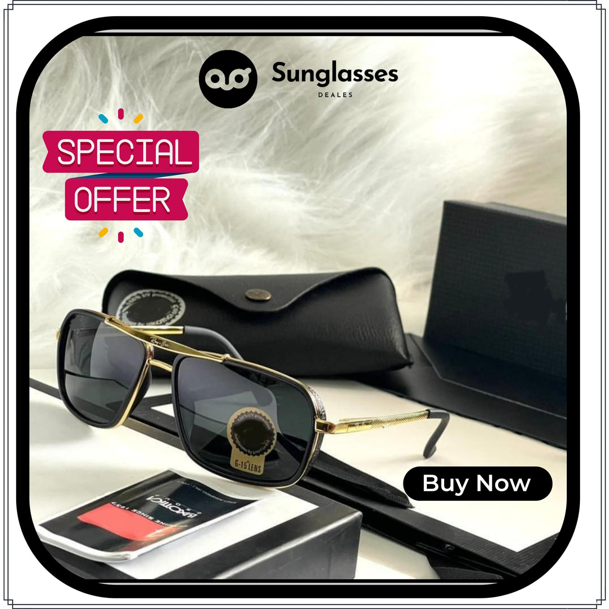 RAY-BAN Black & Gold ( 4413 ) New 26-mm Men's Sunglasses.