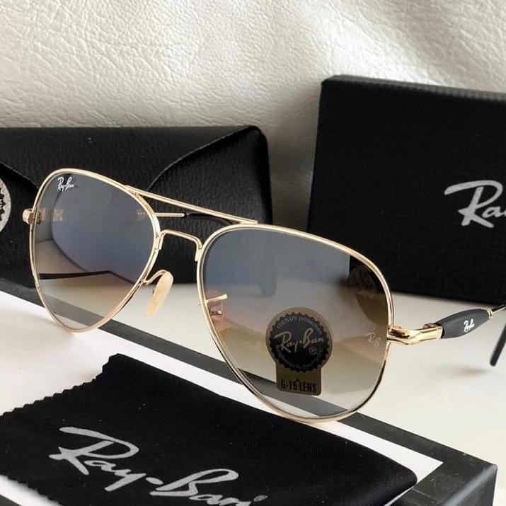 RAY-BAN New Fancy Men's Oval Aviator Silver Metal Frame Trendy Hot Favourite Wintage Sunglass For Unisex.